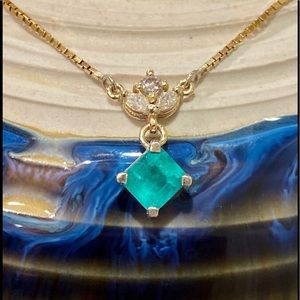 SOLD Genuine Emerald & Diamond Newly Designed Drop